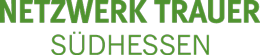 Grüner Text auf weißem Hintergrund: Netzwerk Trauer Südhessen